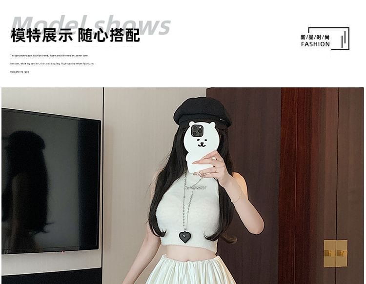 High Plain Skirt Mini Ruched Waist A-Line