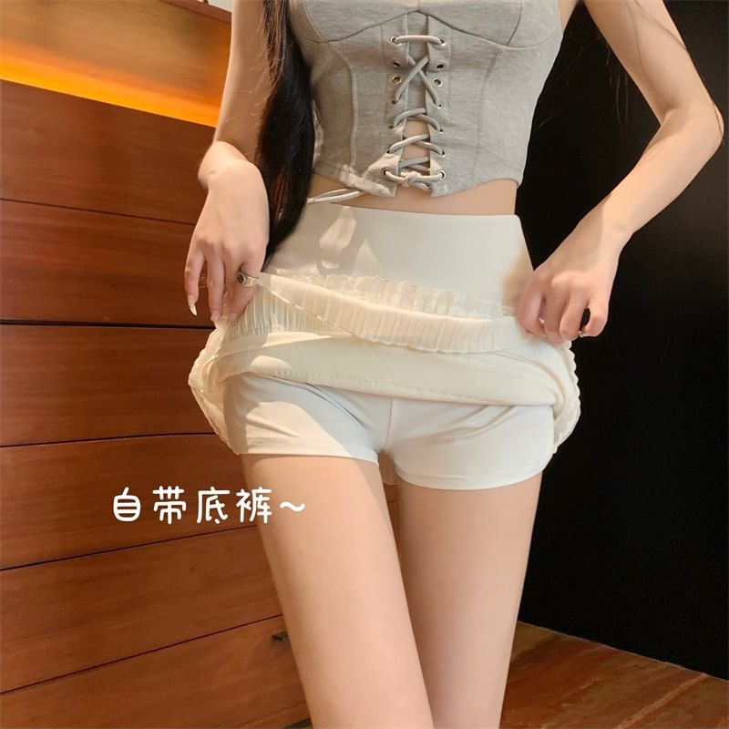 Lace High Skirt Mini Trim Pencil Plain Rise