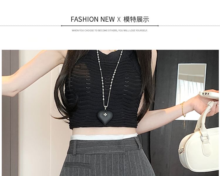 Mini Skirt Pinstriped Rise Asymmetrical High A-Line