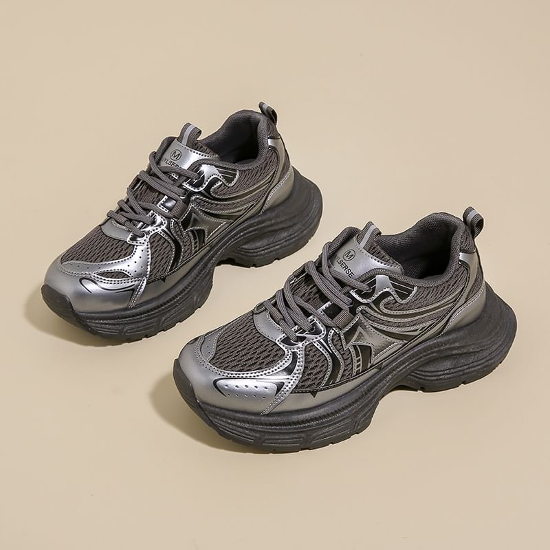 Mesh Sneakers Platform Panel