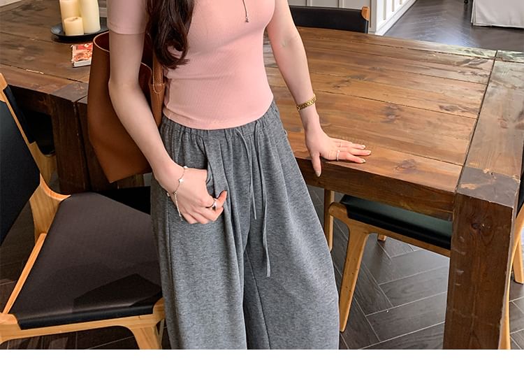 Tee Fit Round Short-Sleeve Neck Plain Slim