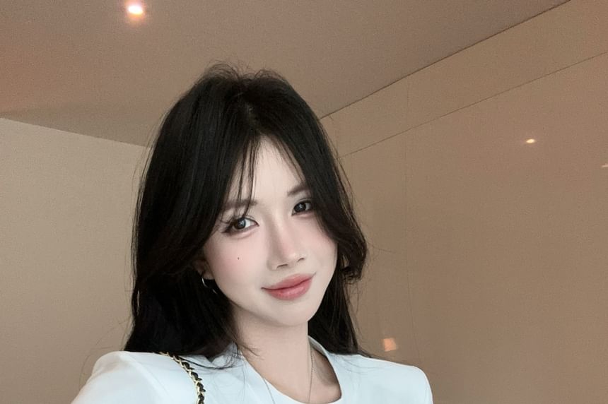 Short-Sleeve Neck Lettering Fit Crew Tee Slim