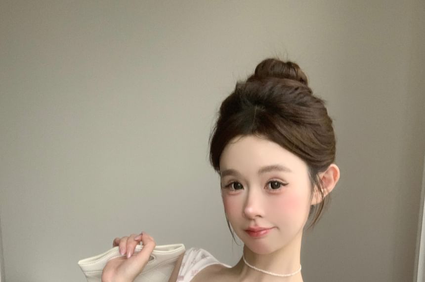 Floral Camisole Slim Bow Top Fit