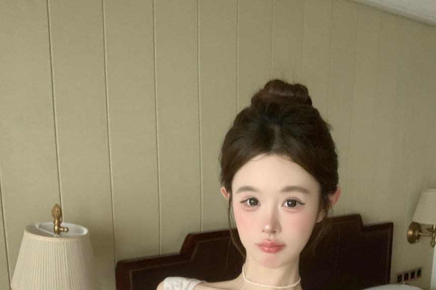 Slim Camisole Top Bow Floral Fit