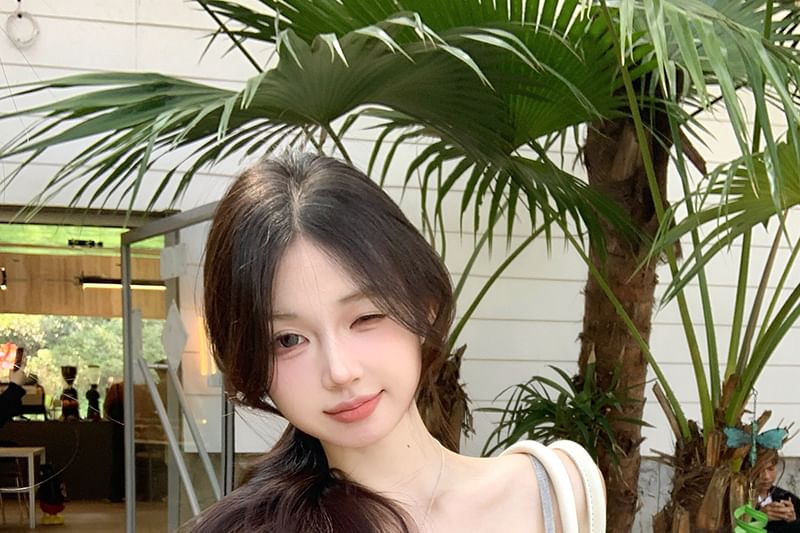 Slim Lace Fit Cami Twist Padded Trim Top