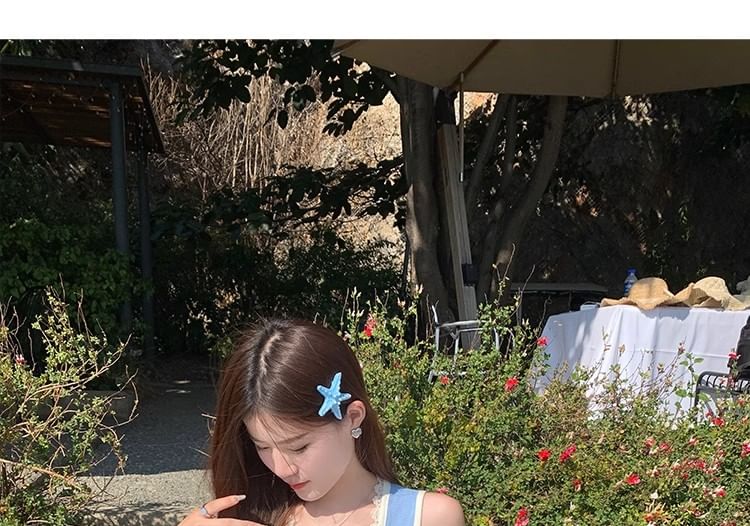 Top Fit Tank Square Bow Slim Neck Lace Trim