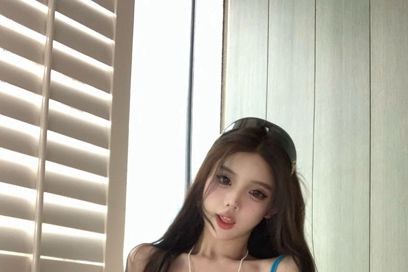 Top Cami Slim Fit Mesh Crop Bow