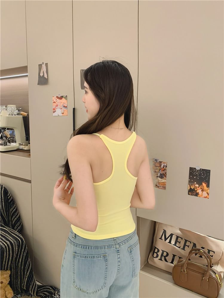 Ruched Slim Racerback Top Camisole Fit Padded