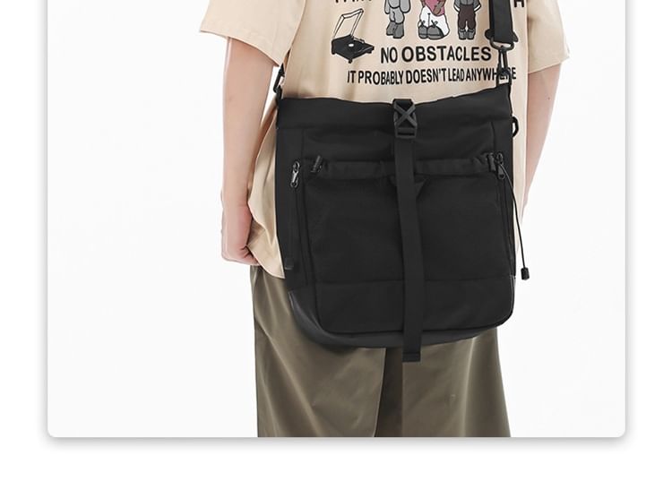 Panel Bag Mesh Buckled Crossbody Nylon