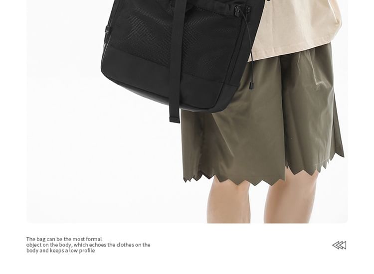 Panel Bag Mesh Buckled Crossbody Nylon