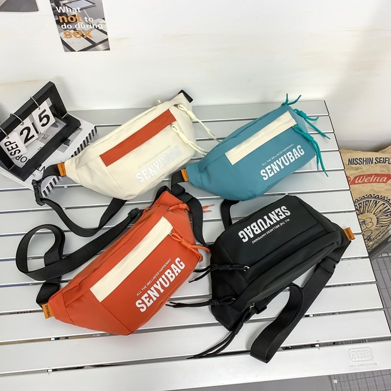Nylon Print Belt Lettering Bag