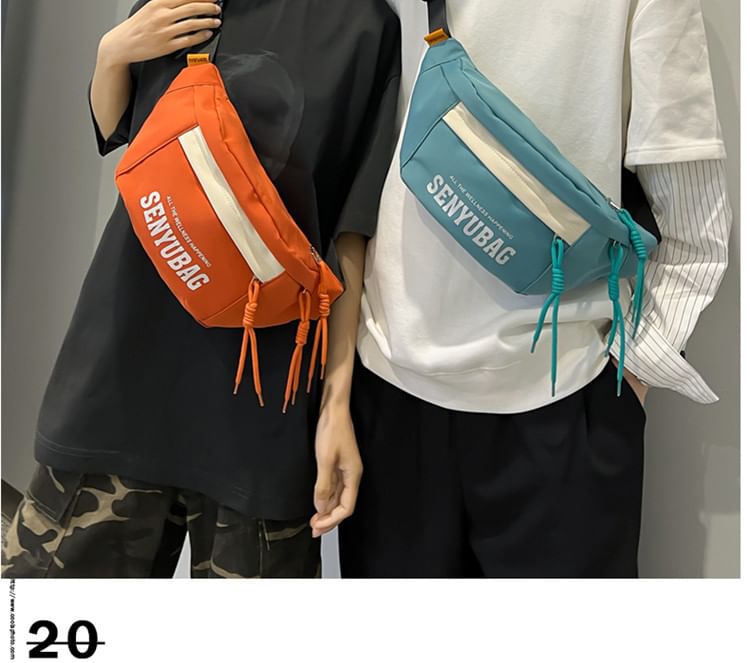 Nylon Print Belt Lettering Bag