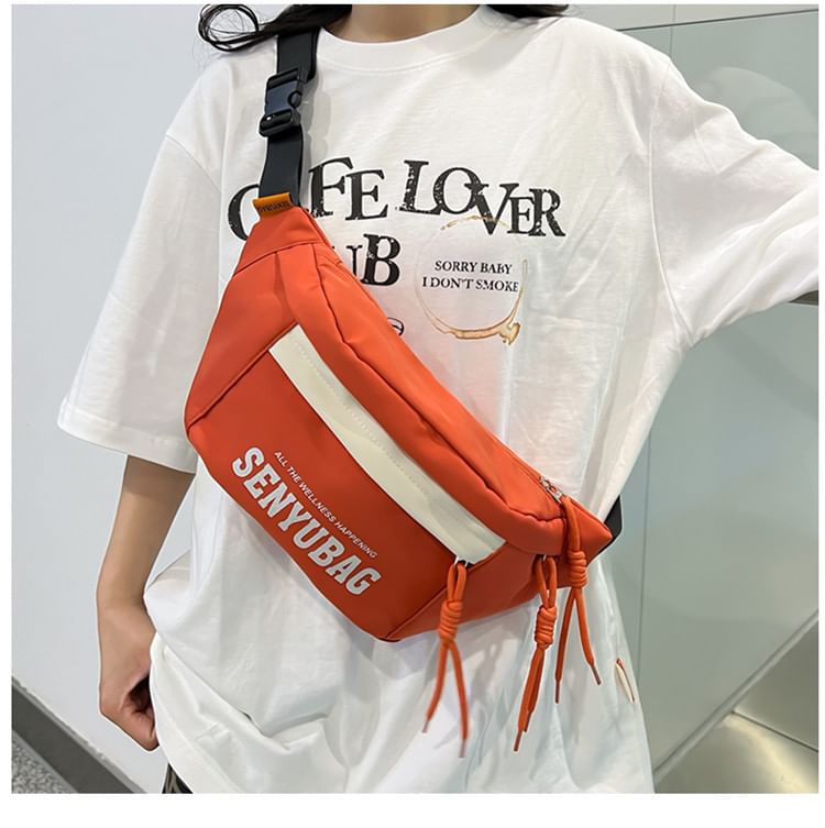 Nylon Print Belt Lettering Bag