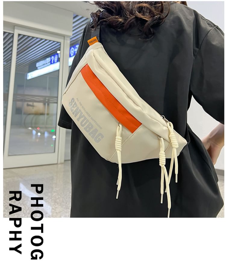 Nylon Print Belt Lettering Bag