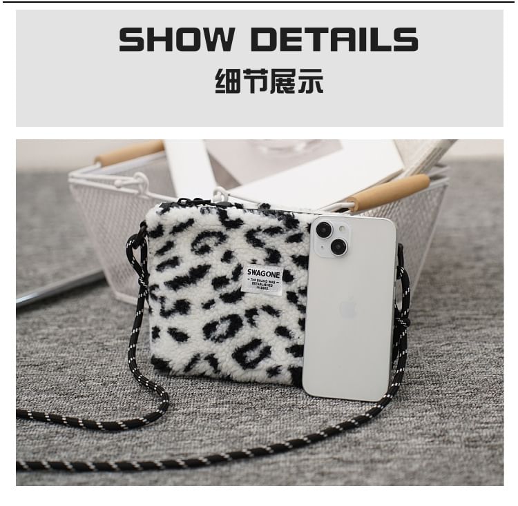 Applique Crossbody Bag Fleece