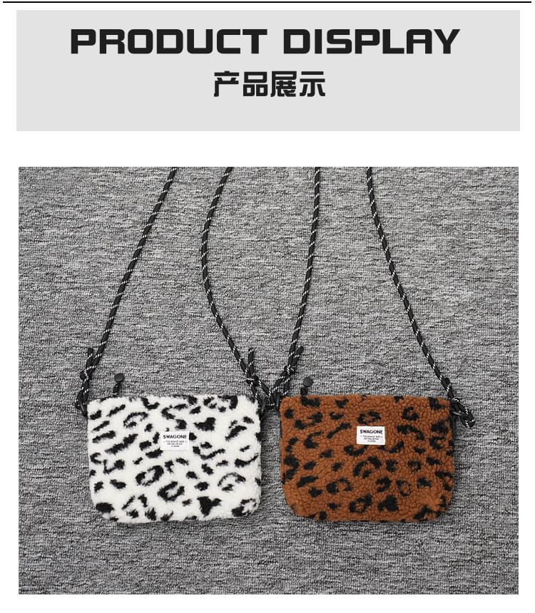 Applique Crossbody Bag Fleece