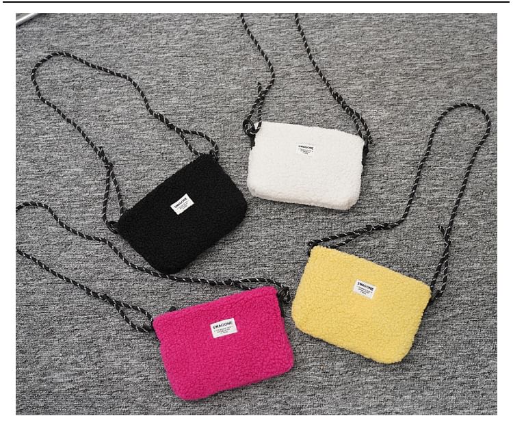 Applique Crossbody Bag Fleece