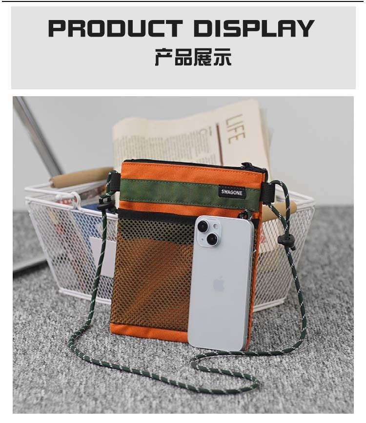 Panel Tone Crossbody Mesh Bag Two