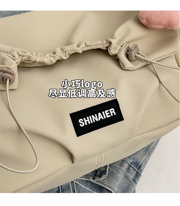 Crossbody Plain Flap Bag Drawstring