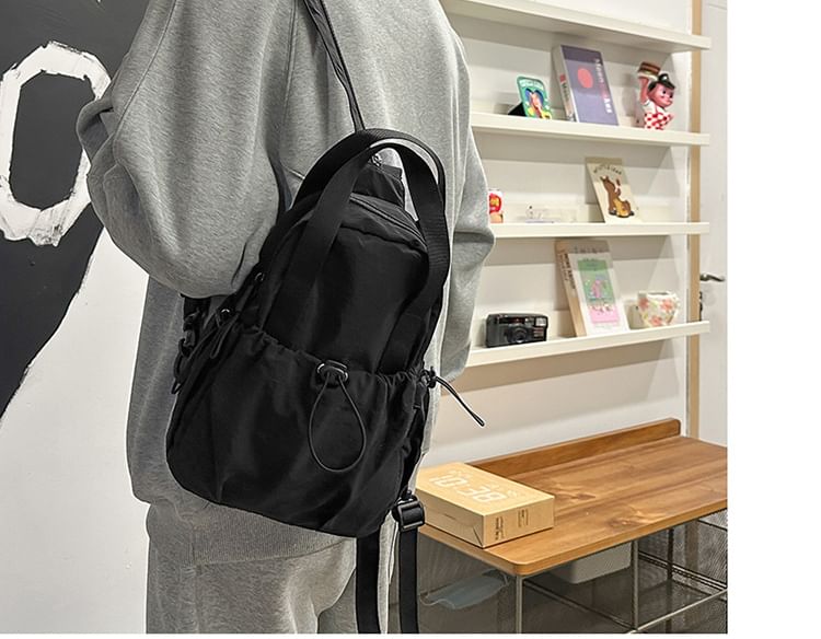 Plain Nylon Drawstring Sling Bag