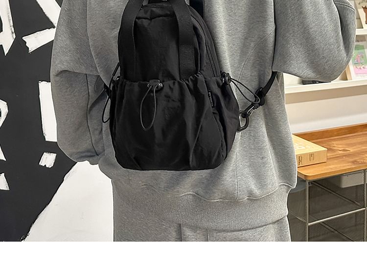 Plain Nylon Drawstring Sling Bag