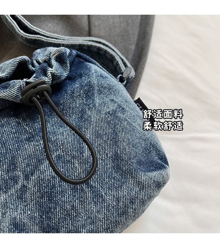 Drawstring Crossbody Phone Bag Mobile Denim
