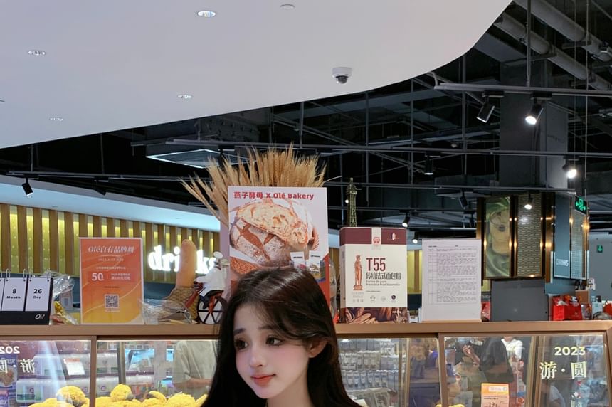 Tone Tee Slim Mock Long-Sleeve Two-Piece Fit Two Asymmetrical