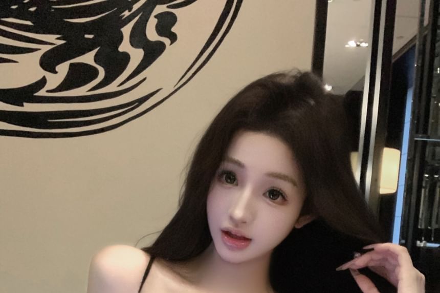 Rhinestone Glitter Cami Bow Top