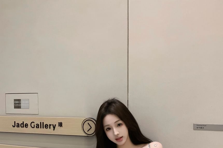 Rhinestone Glitter Cami Bow Top