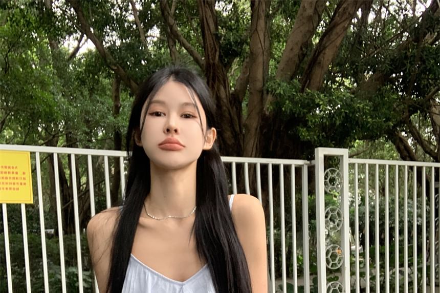 Plain Top Ruffle Asymmetrical Cami