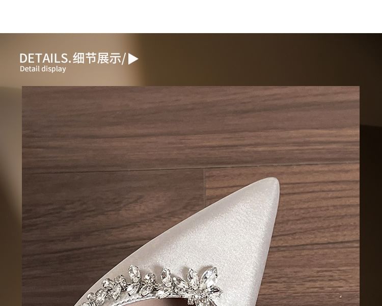 Pointy Rhinestone Sandals Slingback High Heel