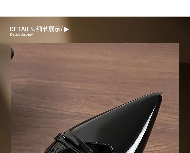 Pointy Sandals High Bow Heel Plain Slingback