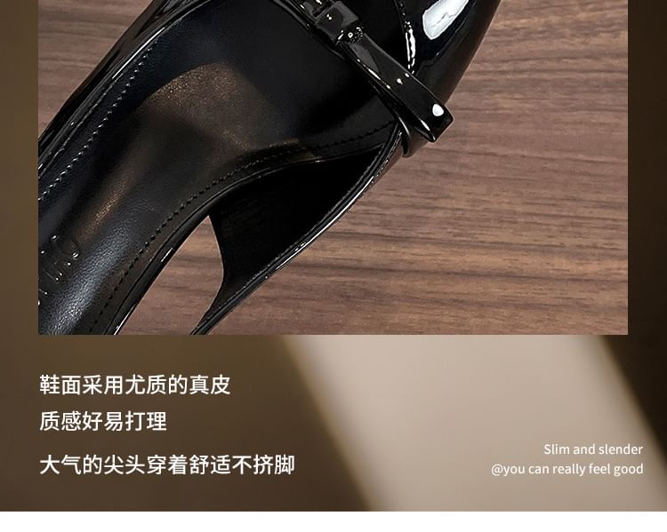 Pointy Sandals High Bow Heel Plain Slingback