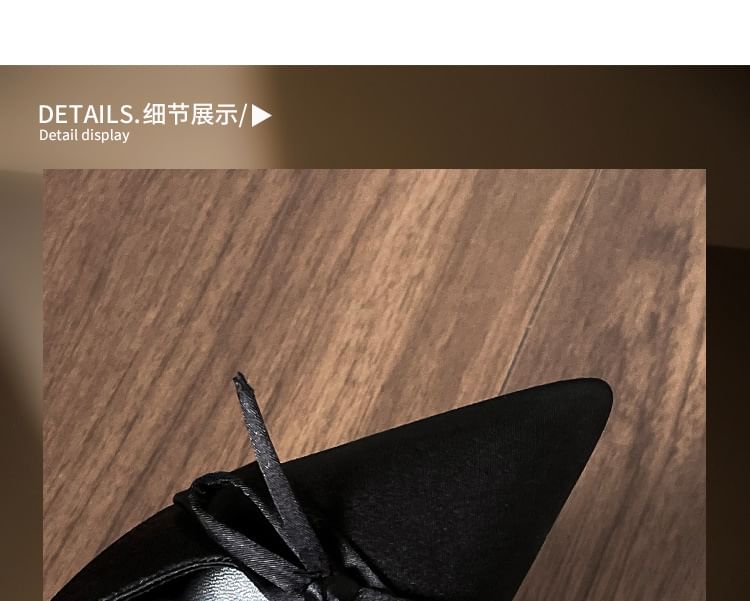 High Sandals Plain Slingback Heel Bow Pointy