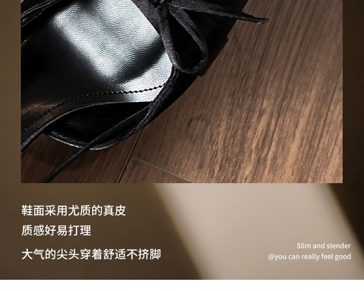 High Sandals Plain Slingback Heel Bow Pointy