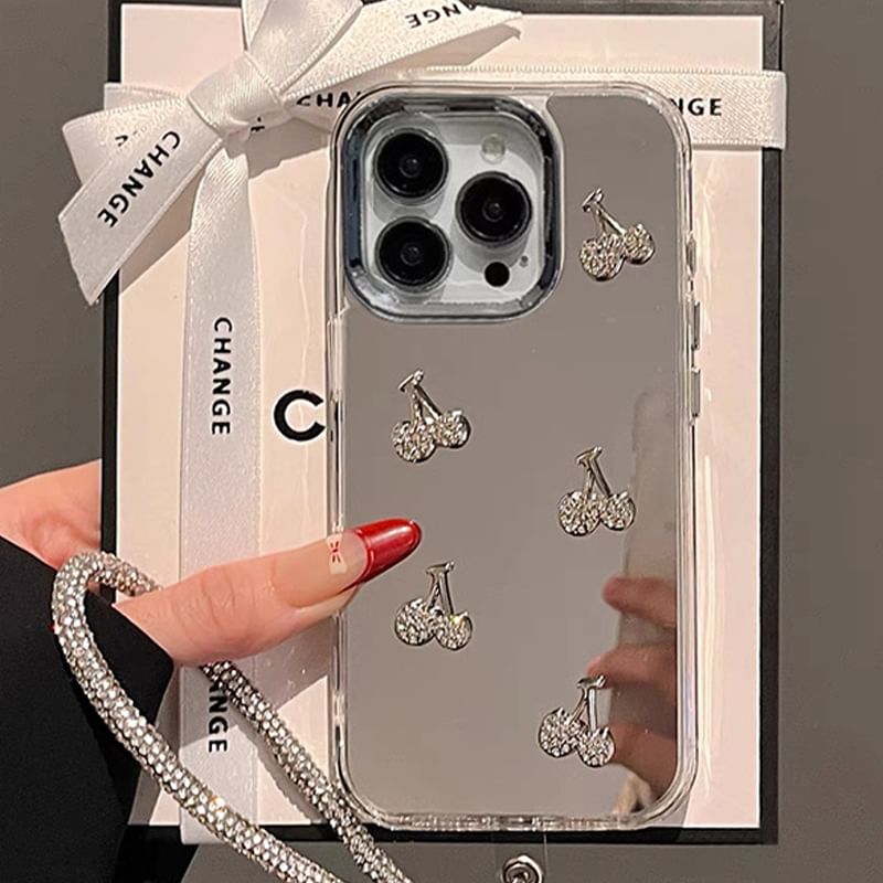 Cherry / Mirrored Set Strap Phone Case