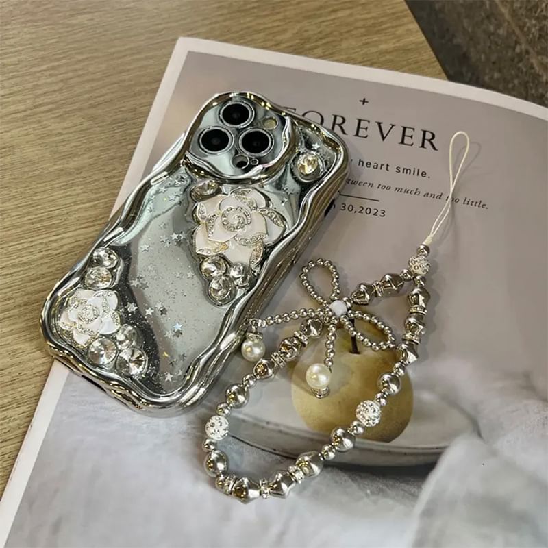 Case Phone Set Floral / Strap Metallic