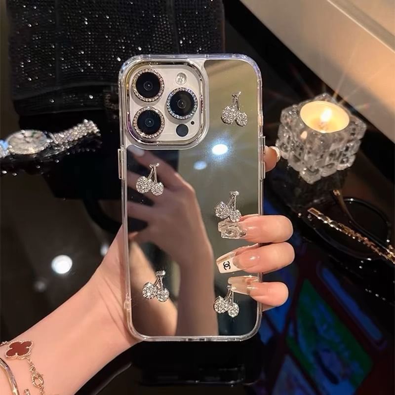 Set Mirrored Strap Case Phone / Cherry