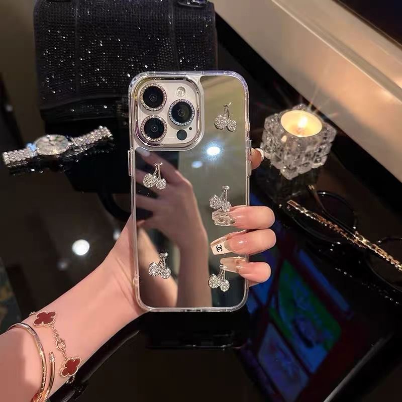 Set Mirrored Strap Case Phone / Cherry