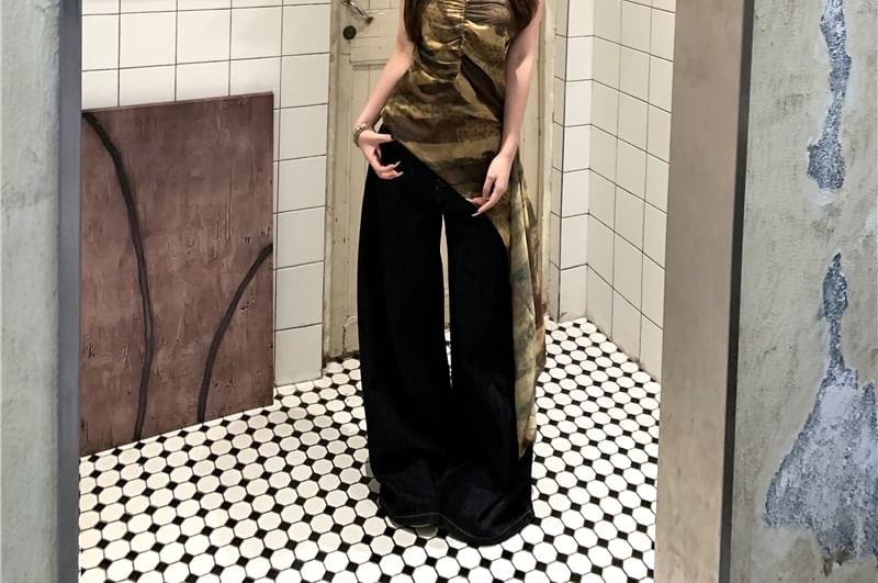 Patterned Top Print Camisole Asymmetrical