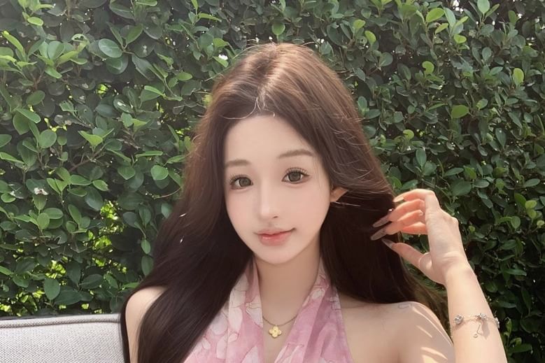 Top Neck Floral Cowl Halter Print