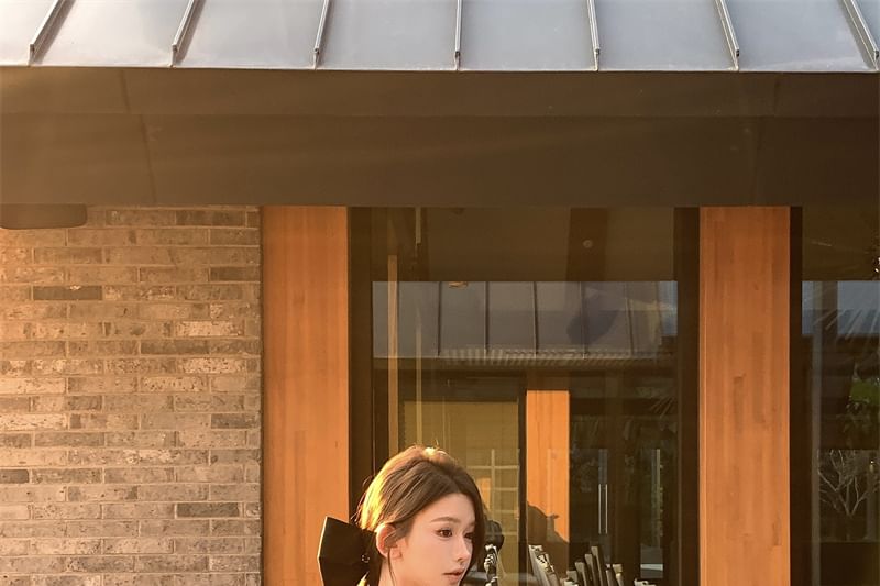 Sleeveless High V-Neck Plain Lace Fishtail Maxi / Waist Top Panel Crop Skirt