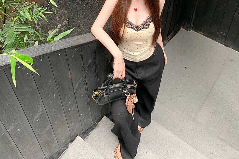 Lace Panel Top Dotted Camisole