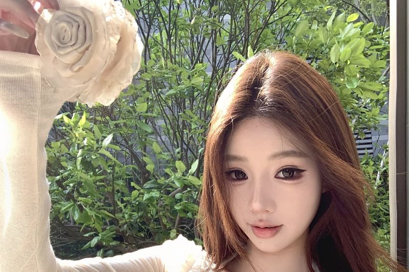 Lace / Halter Ruffle Plain Bolero Top Trim