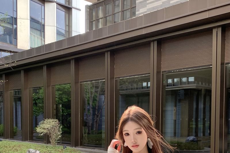 Lace / Halter Ruffle Plain Bolero Top Trim