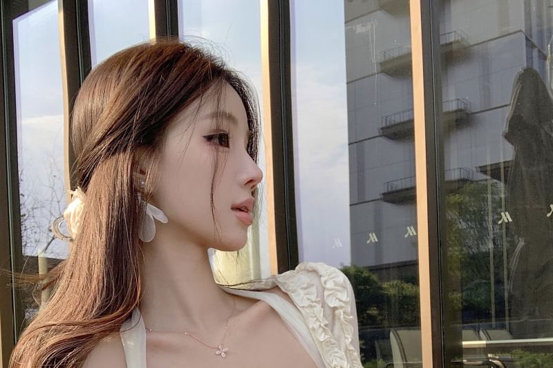 Lace / Halter Ruffle Plain Bolero Top Trim