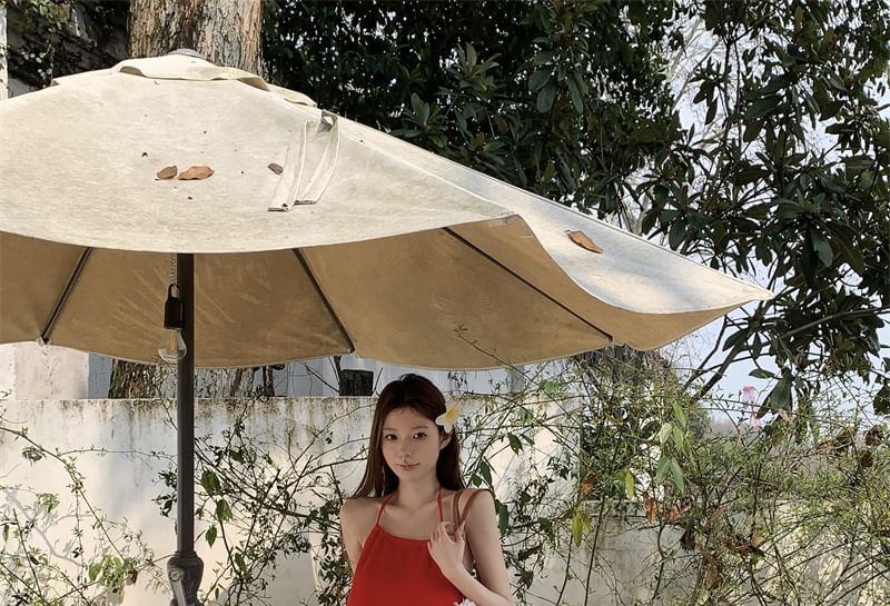 Skirt High Halter Mesh / Maxi Mini Tiered Plain Rise Dress A-Line