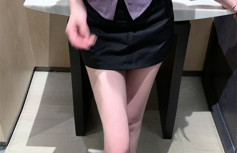 Collared 3/4 Plain Shirt Sleeve