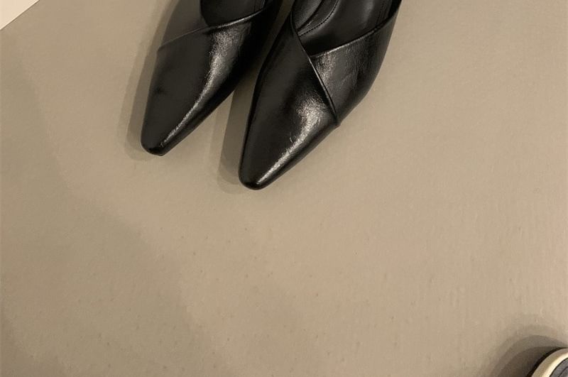 Leather Mules Pointed Faux