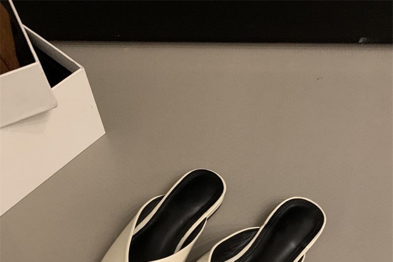 Leather Mules Pointed Faux